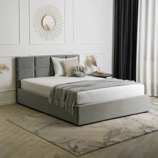 Кровать MEBEL ELITE MANDA Welur 140x200 см Серый