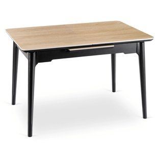 Розкладний обідній стіл MEBEL ELITE SAMER BIG 138(178)*80 см Дуб золотий/Чорний