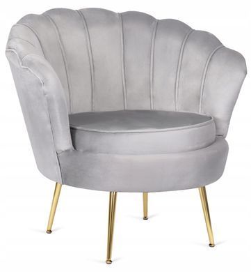 Крісло м'яке оксамитове MEBEL ELITE ANGEL Velvet сірий