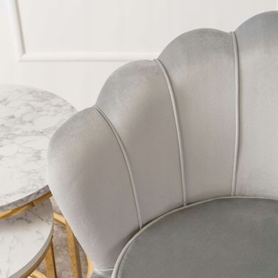Крісло м'яке оксамитове MEBEL ELITE ANGEL Velvet сірий