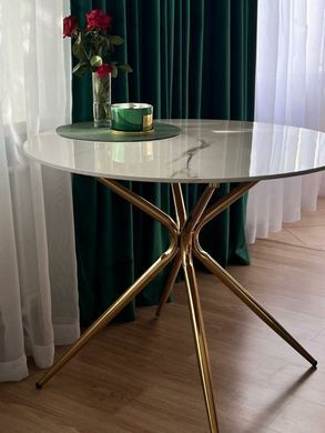 Стол Azalia 90x90 см Керамика Белый / Золото SIGNAL