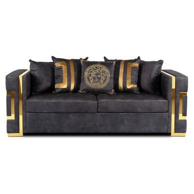 Диван MEBEL ELITE PALLAZO 3S Welur Чорний