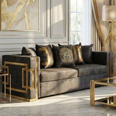Диван MEBEL ELITE PALLAZO 3S Welur Чорний