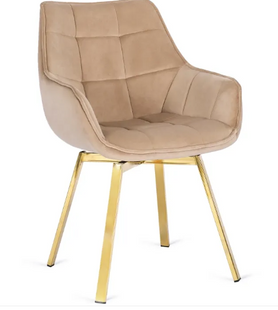 Стілець оксамитовий поворотний MEBEL ELITE MIA Velvet Бежевий
