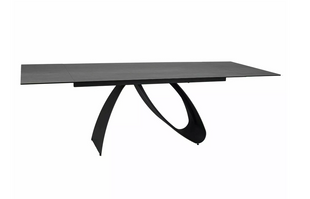 Стол обеденный Diuna Ceramic PIETRA DI SAVOIA 160(240)X90 Свет Серый Мат/ Черный мат SIGNAL