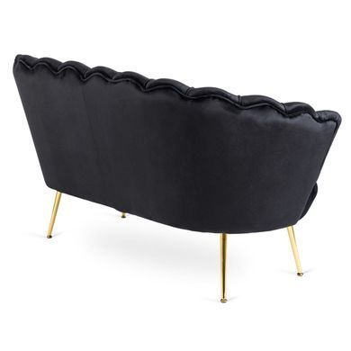 Диван MEBEL ELITE ZENDAYA Welur Черный