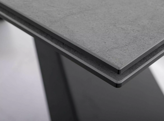 Стіл обідній Diuna Ceramic PIETRA DI SAVOIA 160(240)X90 Світло Сірий Мат/ Чорний мат SIGNAL