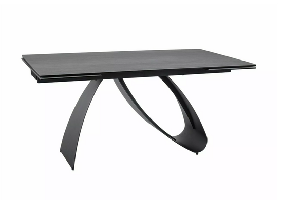 Стіл обідній Diuna Ceramic PIETRA DI SAVOIA 160(240)X90 Світло Сірий Мат/ Чорний мат SIGNAL