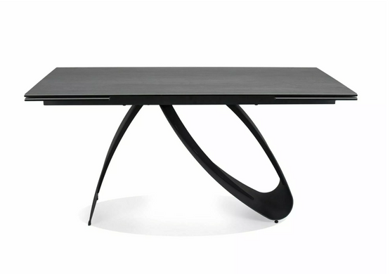 Стіл обідній Diuna Ceramic PIETRA DI SAVOIA 160(240)X90 Світло Сірий Мат/ Чорний мат SIGNAL