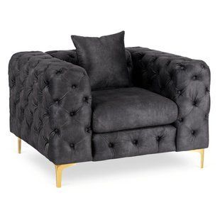 Кресло мягкое MEBEL ELITE SORRENTO 1S Welur Черный