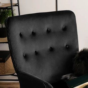Кресло мягкое бархатное MEBEL ELITE SANTOS Velvet Черный