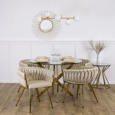 Стол MEBEL ELITE SALLO 110 см Золотой