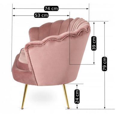 Диван MEBEL ELITE ZENDAYA Welur Розовый