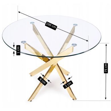 Стол MEBEL ELITE SALLO 110 см Золотой